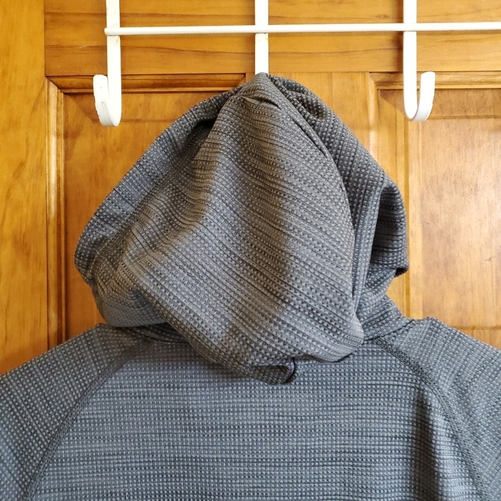 American Eagle Med Hoodie Mens Gray Flex Logo Graphic Pullover Sweatshirt Active - Picture 8 of 10
